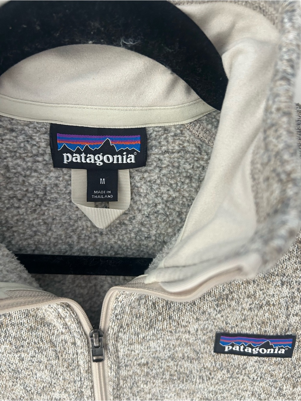 Patagonia Women’s Quarter-Zip Fleece Pullover - tan/cream/gray - Picture 2 of 4